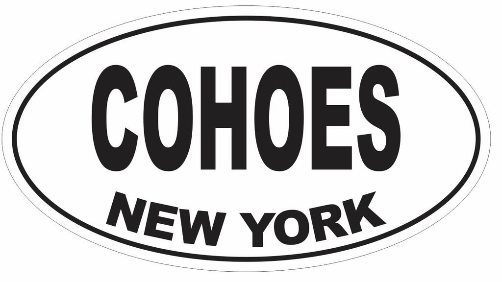 Cohoes New York Oval Bumper Sticker or Helmet Sticker D3045 Euro Oval - Winter Park Products