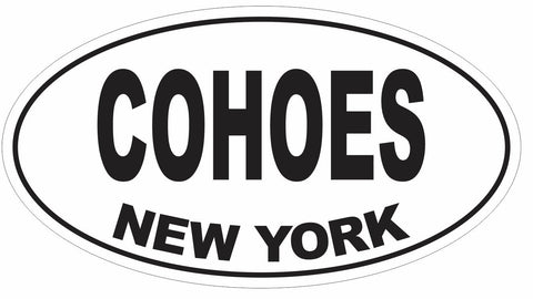 Cohoes New York Oval Bumper Sticker or Helmet Sticker D3045 Euro Oval - Winter Park Products
