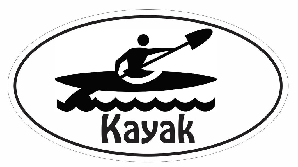 Kayak Oval Bumper Sticker or Helmet Sticker D2995 Euro Oval - Winter Park Products
