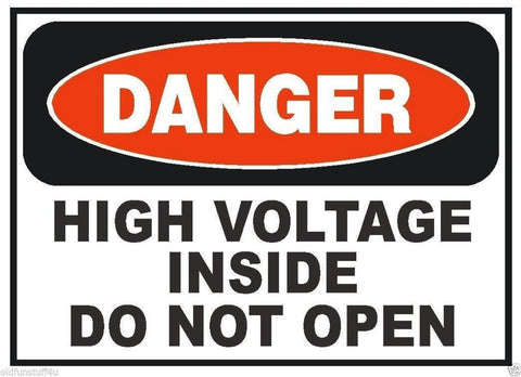 Danger High Voltage Inside OSHA Safety Sign Decal Sticker Label D279 - Winter Park Products