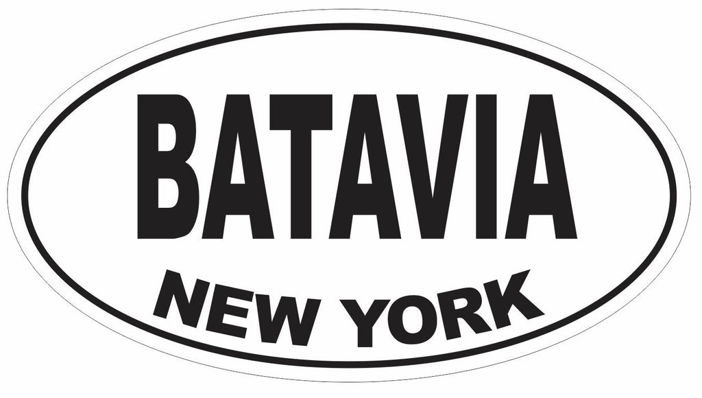 Batavia New York Oval Bumper Sticker or Helmet Sticker D3042 Euro Oval - Winter Park Products
