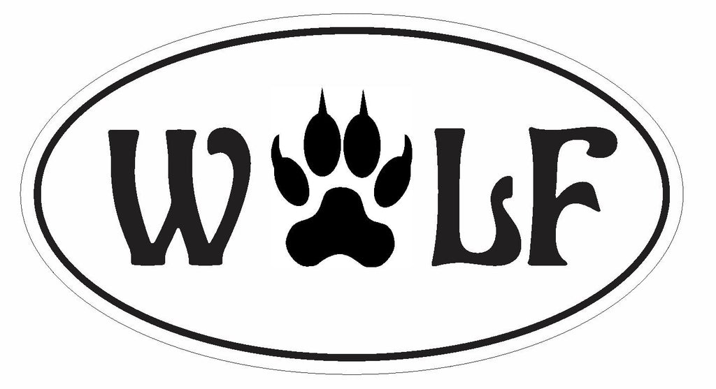 Wolf Paw Oval Bumper Sticker or Helmet Sticker D2997 Euro Oval - Winter Park Products