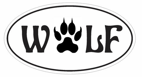 Wolf Paw Oval Bumper Sticker or Helmet Sticker D2997 Euro Oval - Winter Park Products