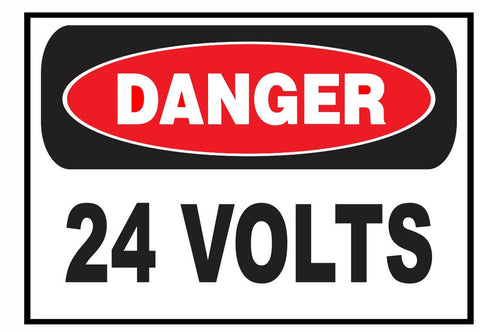 Danger 24 Volts Sticker Decal D3028 - Winter Park Products