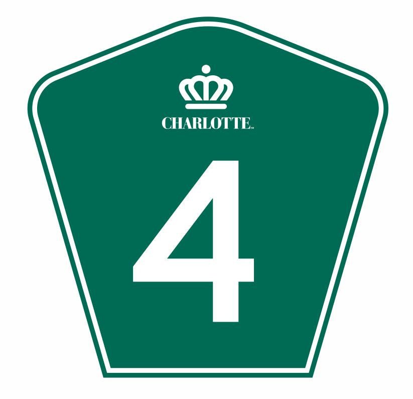 Charlotte Route 4 Sticker Decal R880 Highway Sign Charlotte North Carolina - Winter Park Products