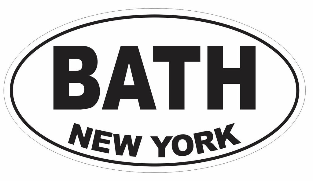 Bath New York Oval Bumper Sticker or Helmet Sticker D3088 Euro Oval - Winter Park Products