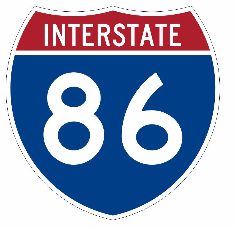 Interstate 86 Sticker Decal R934 Highway Sign - Winter Park Products