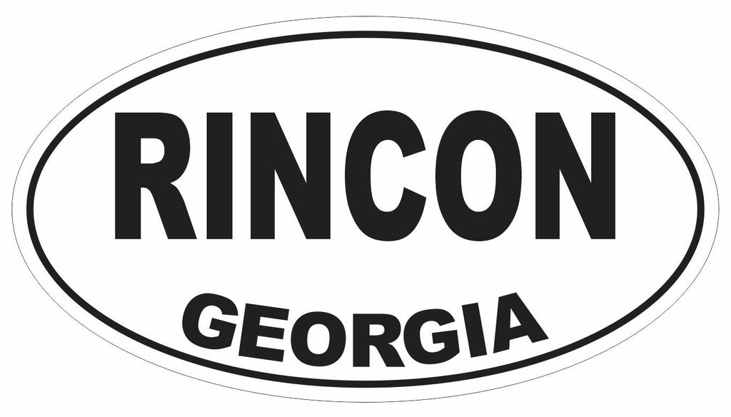 Rincon Georgia Oval Bumper Sticker or Helmet Sticker D2957 Euro Oval - Winter Park Products