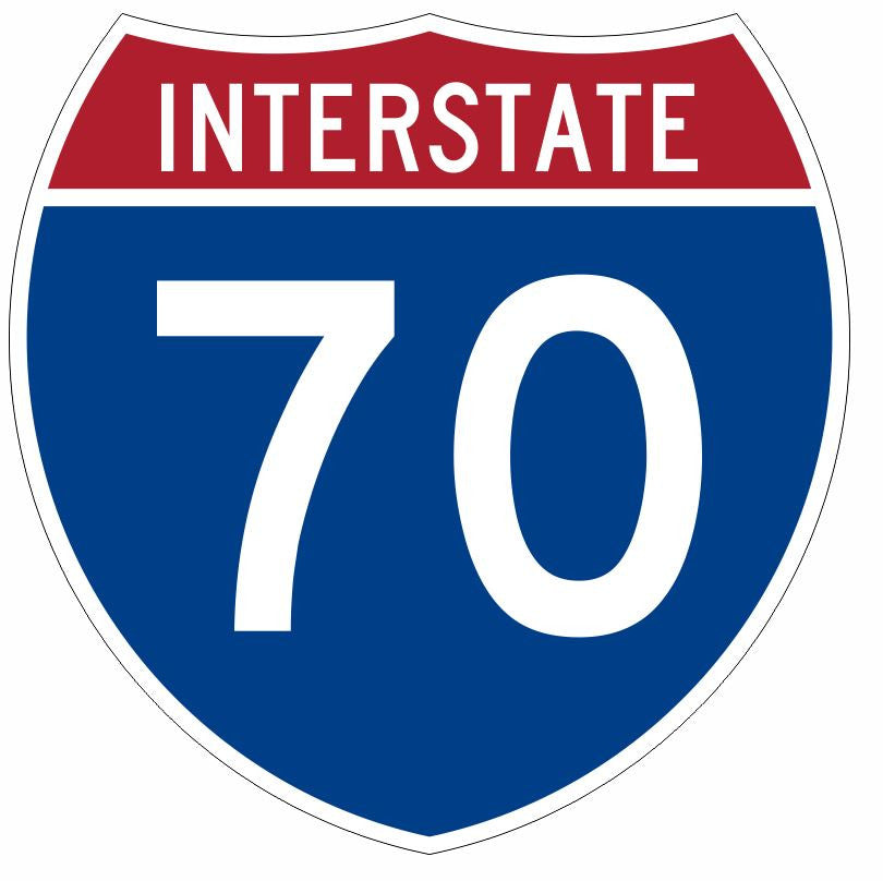 Interstate 70 Sticker Decal R918 Highway Sign - Winter Park Products