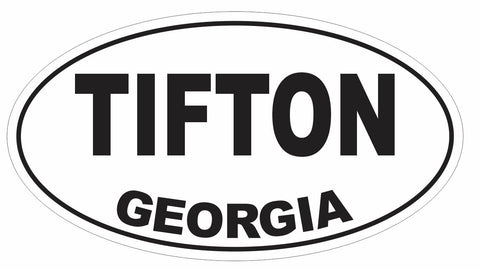 Tifton Georgia Oval Bumper Sticker or Helmet Sticker D2966 Euro Oval - Winter Park Products