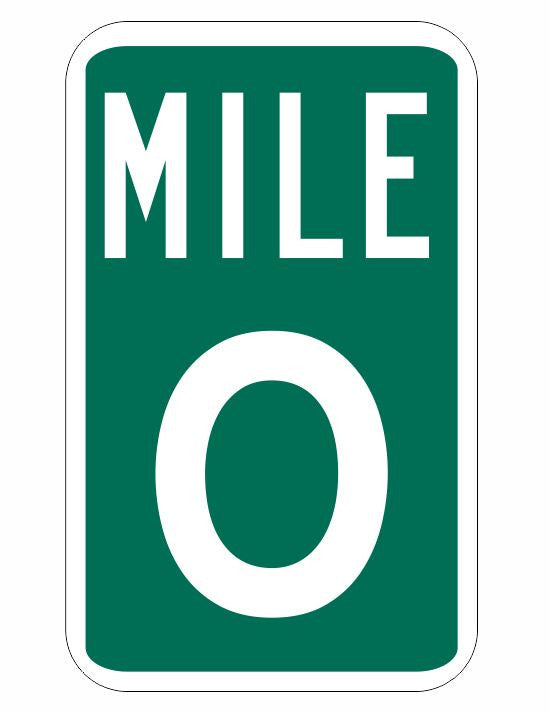 Mile Marker 0 Sticker Decal R1077 Highway Sign - Winter Park Products