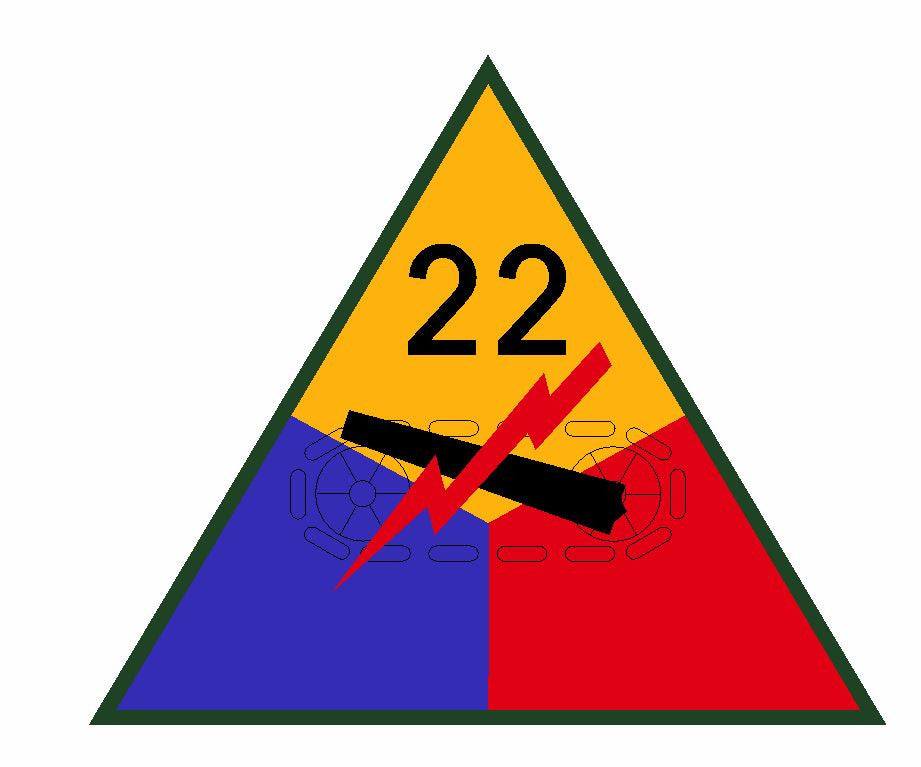 22nd Armored Division Sticker Military Decal M368 - Winter Park Products