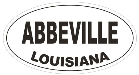 Abbeville Louisiana Oval Bumper Sticker or Helmet Sticker D3886
