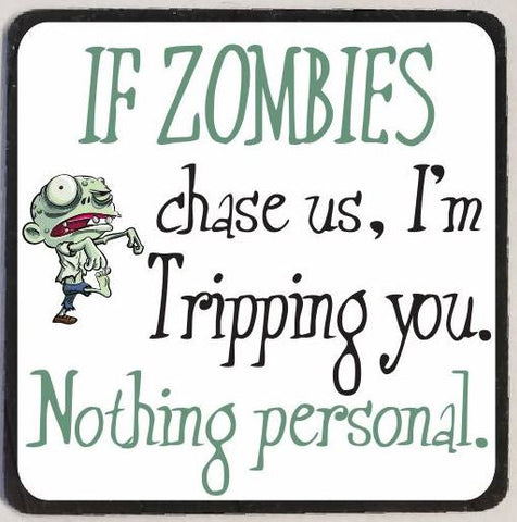 M171 If Zombies Chase Us Funny Magnet