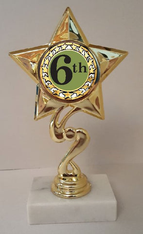6th Place Trophy 7" Tall  AS LOW AS $3.99 each FREE SHIPPING T03N18
