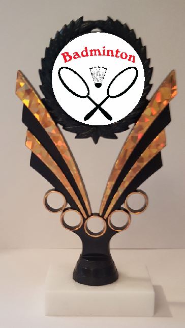 Badminton Trophy 7-1/4" Tall  AS LOW AS $3.99 each FREE SHIPPING T06N6