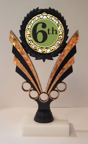 6th Place Trophy 7-1/4" Tall  AS LOW AS $3.99 each FREE SHIPPING T06N18