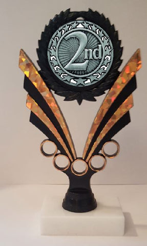 2nd Place Second Place Trophy 7-1/4" Tall  AS LOW AS $3.99 each FREE SHIP T06N14