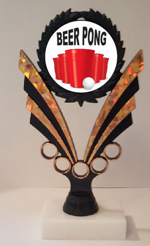 Beer Pong Trophy 7-1/4" Tall  AS LOW AS $3.99 each FREE SHIPPING T06N3