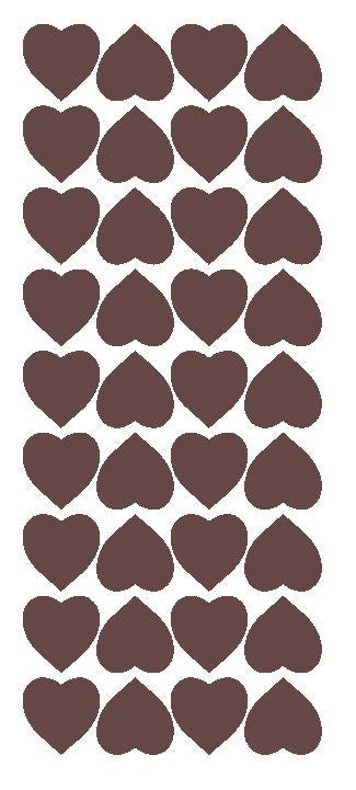 Brown 1" Heart Stickers BRIDAL SHOWER Wedding Envelope Seals School arts & Crafts - Winter Park Products