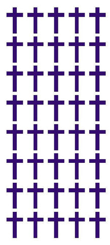 1" Purple Cross Stickers Envelope Seals Religious Church School arts Crafts - Winter Park Products