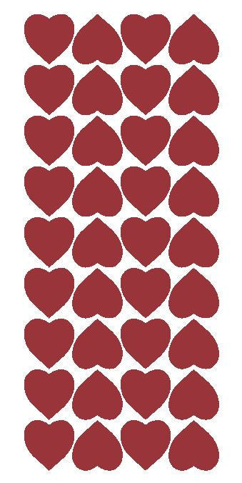 Burgundy 1" Heart Stickers BRIDAL SHOWER Wedding Envelope Seals School arts & Crafts - Winter Park Products