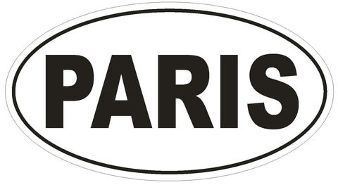 Paris Oval Bumper Sticker or Helmet Sticker D816 Euro Oval Paris France - Winter Park Products