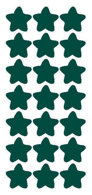 1-1/4" Dk Green Star Stickers Wedding Envelope Seals School Arts & Crafts - Winter Park Products