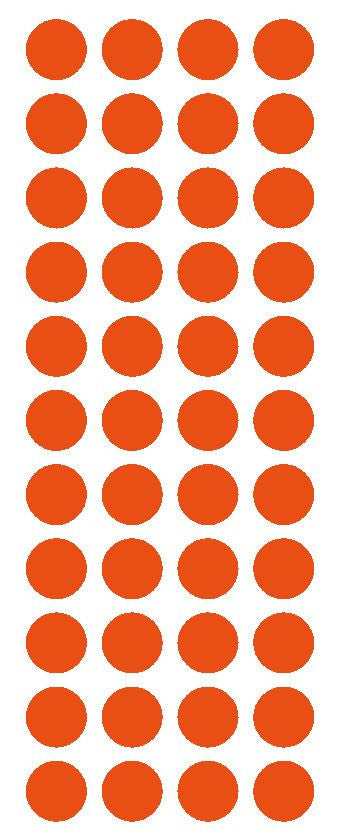 3/4" Orange Round Color Code Inventory Label Dot Stickers - Winter Park Products