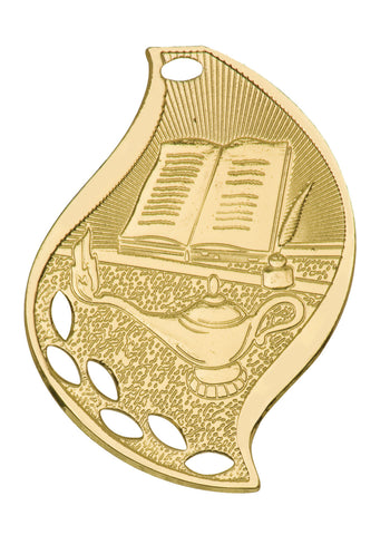 Lamp of Knowledge Medal Award Trophy With Free Lanyard FM208 - Winter Park Products
