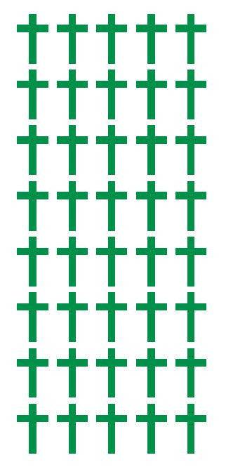 1" Green Cross Stickers Envelope Seals Religious Church School arts Crafts - Winter Park Products