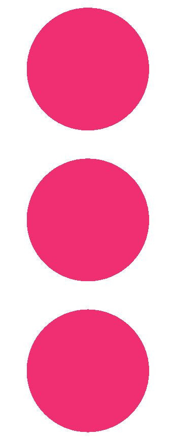 3" Hot Pink Round Color Code Inventory Label Dots Stickers - Winter Park Products