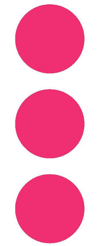 3" Hot Pink Round Color Code Inventory Label Dots Stickers - Winter Park Products