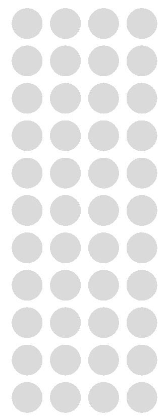 3/4" Light Grey Gray Round Color Code Inventory Label Dot Stickers - Winter Park Products