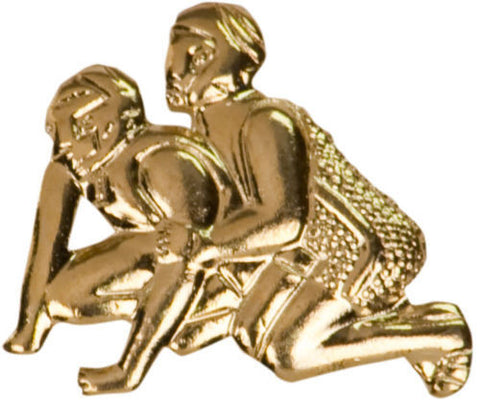 Gold Finish Metal Wrestling Sport Pin TIE TACK School Varsity Insignia Chenille - Winter Park Products