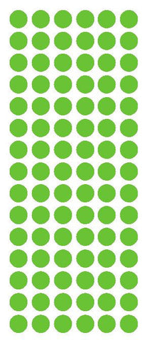 1/2" LIME GREEN Round Vinyl Color Coded Inventory Label Dots Stickers - Winter Park Products