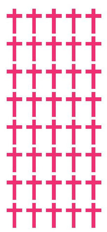 1" Hot Pink Cross Stickers Envelope Seals Religious Church School arts Crafts - Winter Park Products