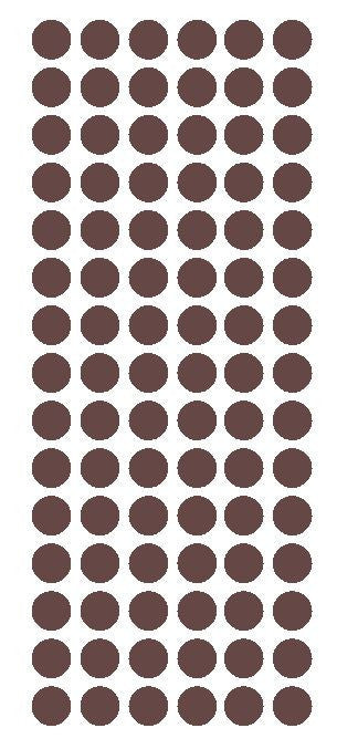 1/2" BROWN Round Vinyl Color Coded Inventory Label Dots Stickers - Winter Park Products