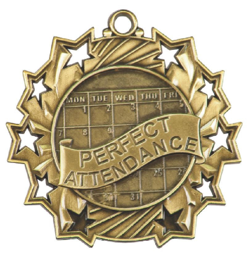 Perfect Attendance Medals Award Trophy W/Free Lanyard FREE SHIPPING TS511 - Winter Park Products