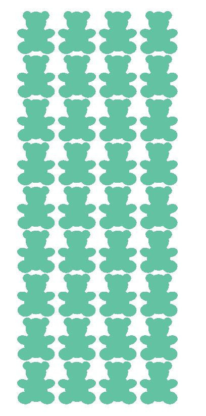 1" Mint Green Teddy Bear Stickers Baby Shower Envelope Seals School arts Crafts - Winter Park Products