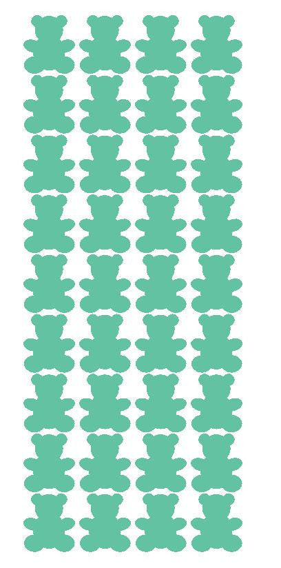 1" Mint Green Teddy Bear Stickers Baby Shower Envelope Seals School arts Crafts - Winter Park Products