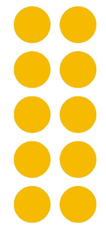 2" Golden Yellow Round Color Coded Inventory Label Dots Stickers - Winter Park Products