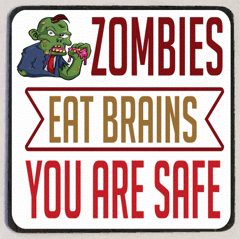 M207 Zombies Eat Brains Refrigerator Magnet