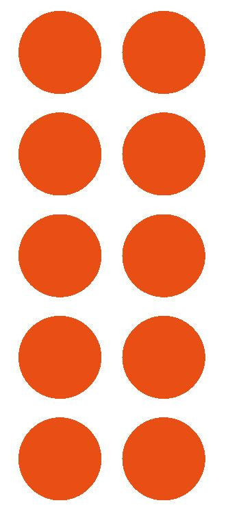 2" Orange Round Color Coded Inventory Label Dots Stickers - Winter Park Products