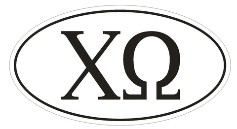 Chi Omega Sorority EURO OVAL Bumper Sticker or Helmet Sticker D569 - Winter Park Products