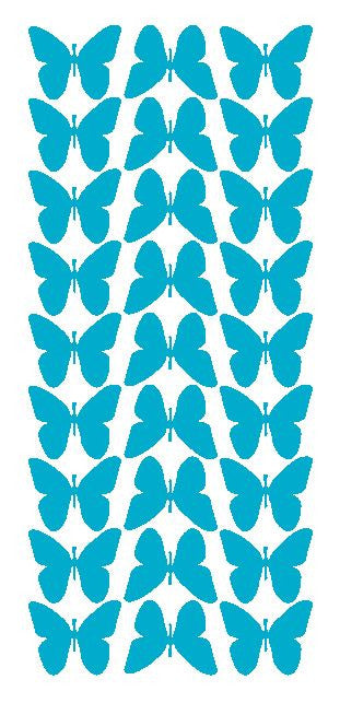 Light Blue 1" Butterfly Stickers BRIDAL SHOWER Wedding Envelope Seals School arts & Crafts - Winter Park Products