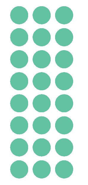 1" Mint Green Round Vinyl Color Code Inventory Label Dot Stickers - Winter Park Products