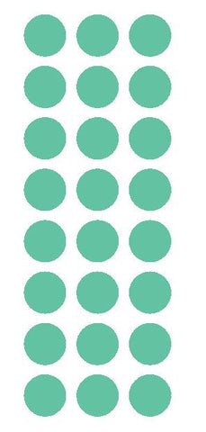 1" Mint Green Round Vinyl Color Code Inventory Label Dot Stickers - Winter Park Products