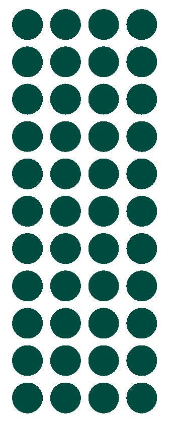 3/4" Dark Green Round Color Code Inventory Label Dot Stickers - Winter Park Products