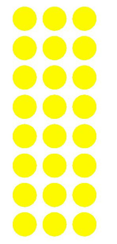 1" Light Yellow Round Vinyl Color Code Inventory Label Dot Stickers - Winter Park Products